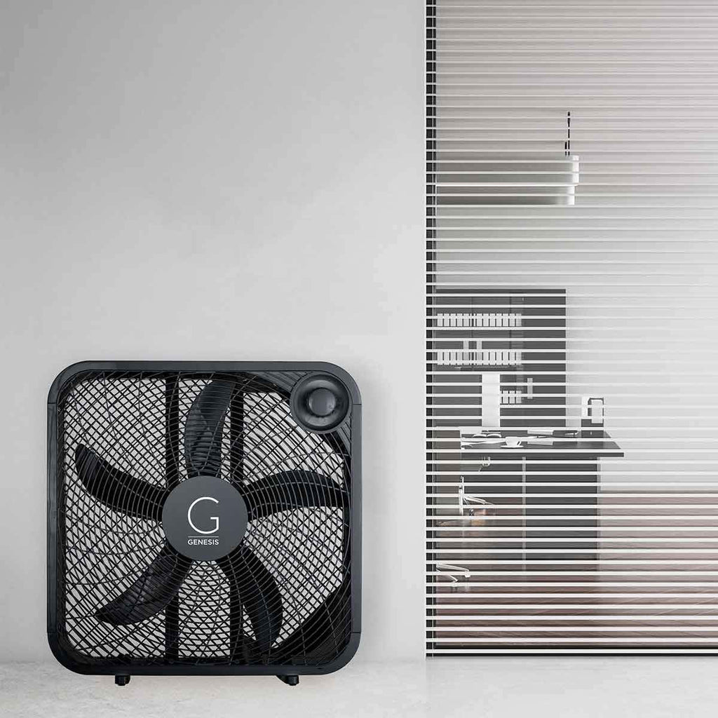 20" Box Fan, 3 Settings, Carry Handle, Black I8326