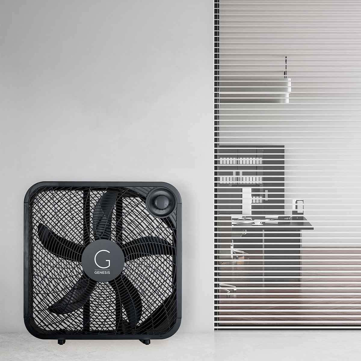 20" Box Fan, 3 Settings, Carry Handle, Black I8326
