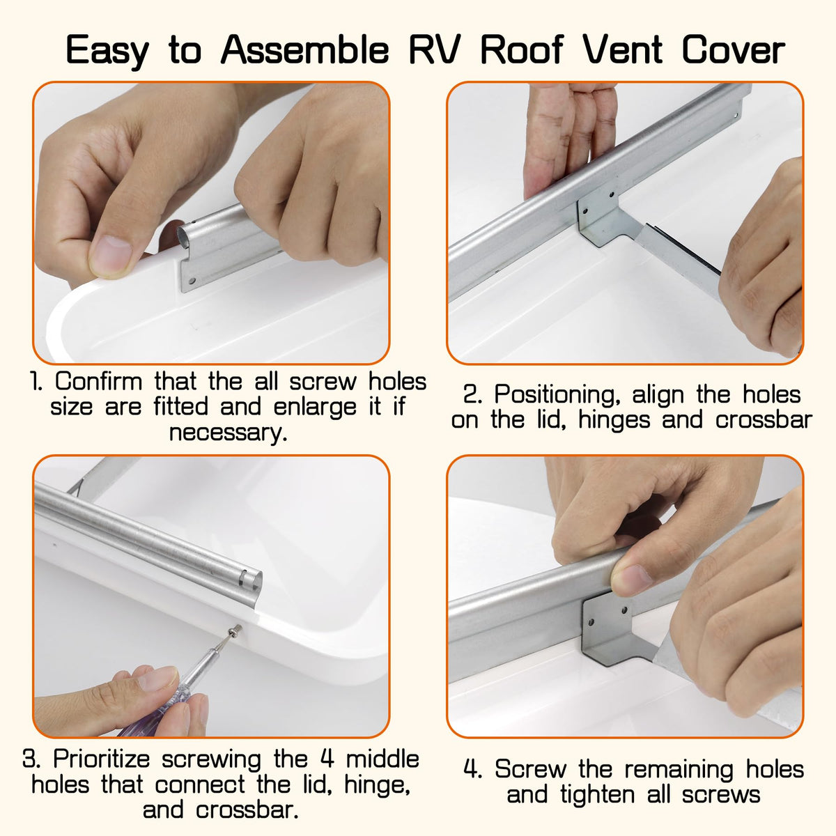 14" White Plastic Square RV Roof Vent Cover F374