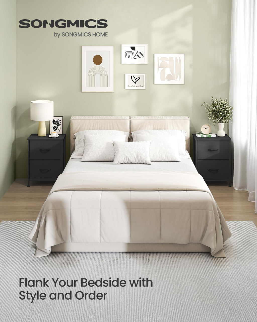 Nightstand with 2 Fabric Drawers K511429