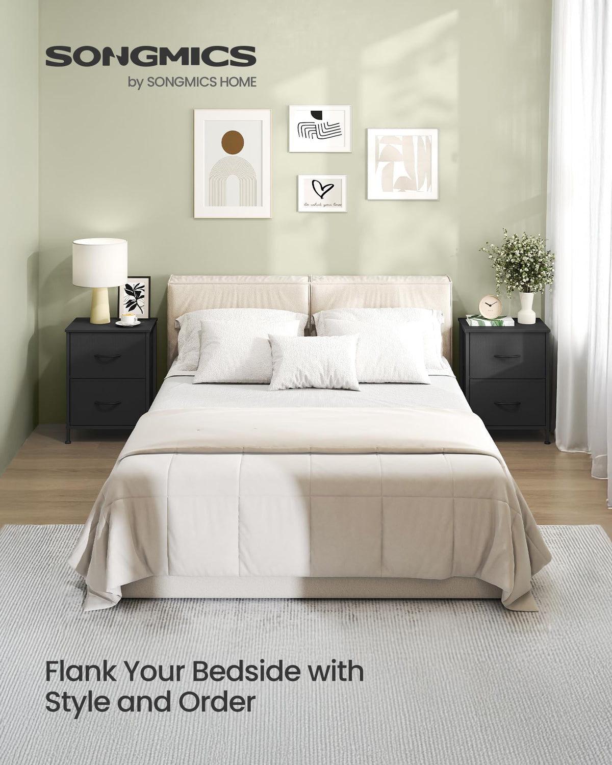 Nightstand with 2 Fabric Drawers K511429