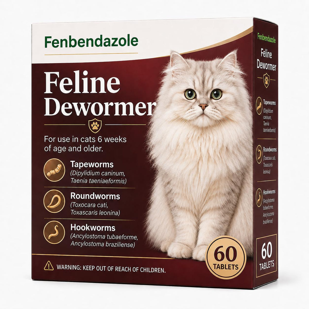 Cat Dewormer Tablets 60 Tablets H8642