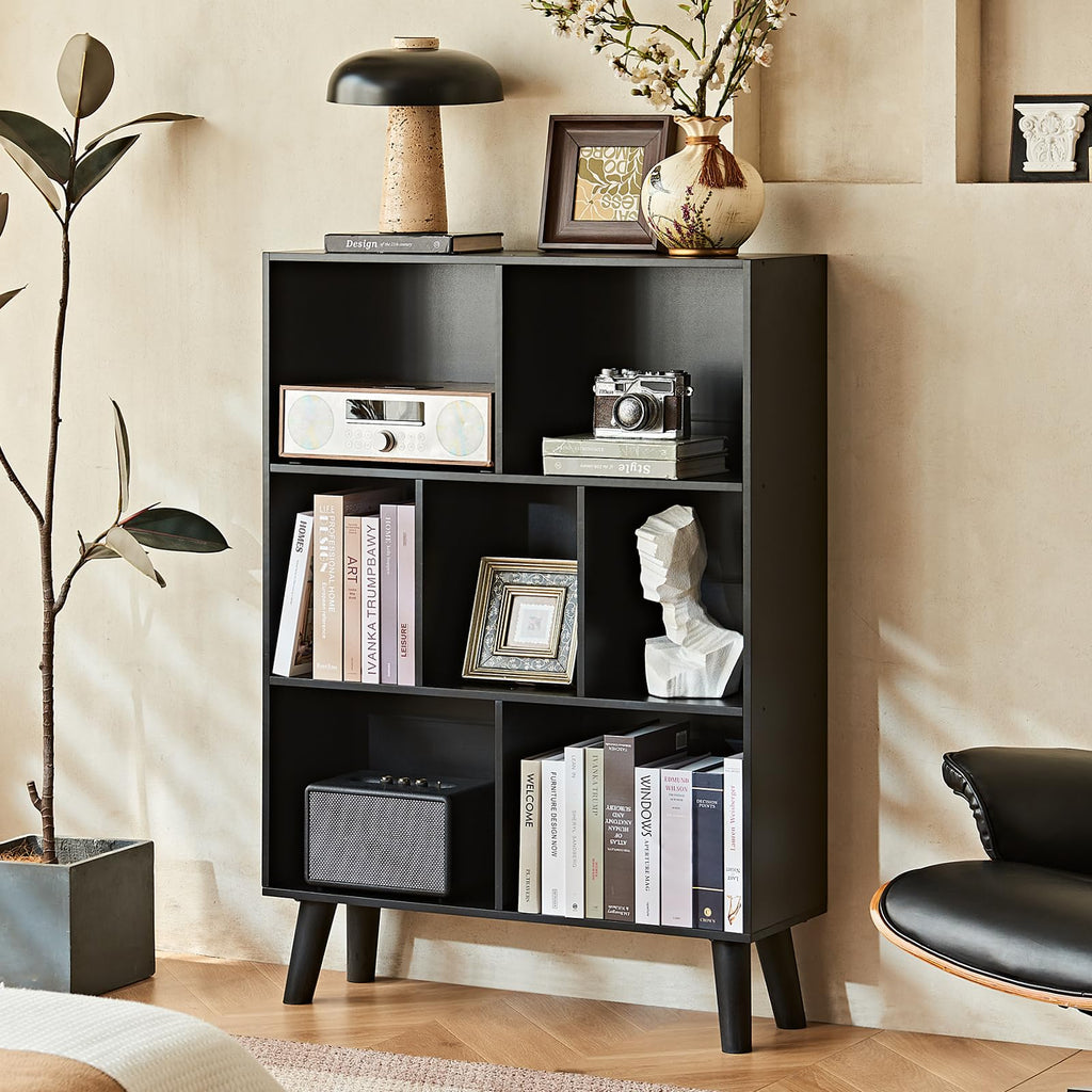 Black Cube Bookshelf with Legs E781