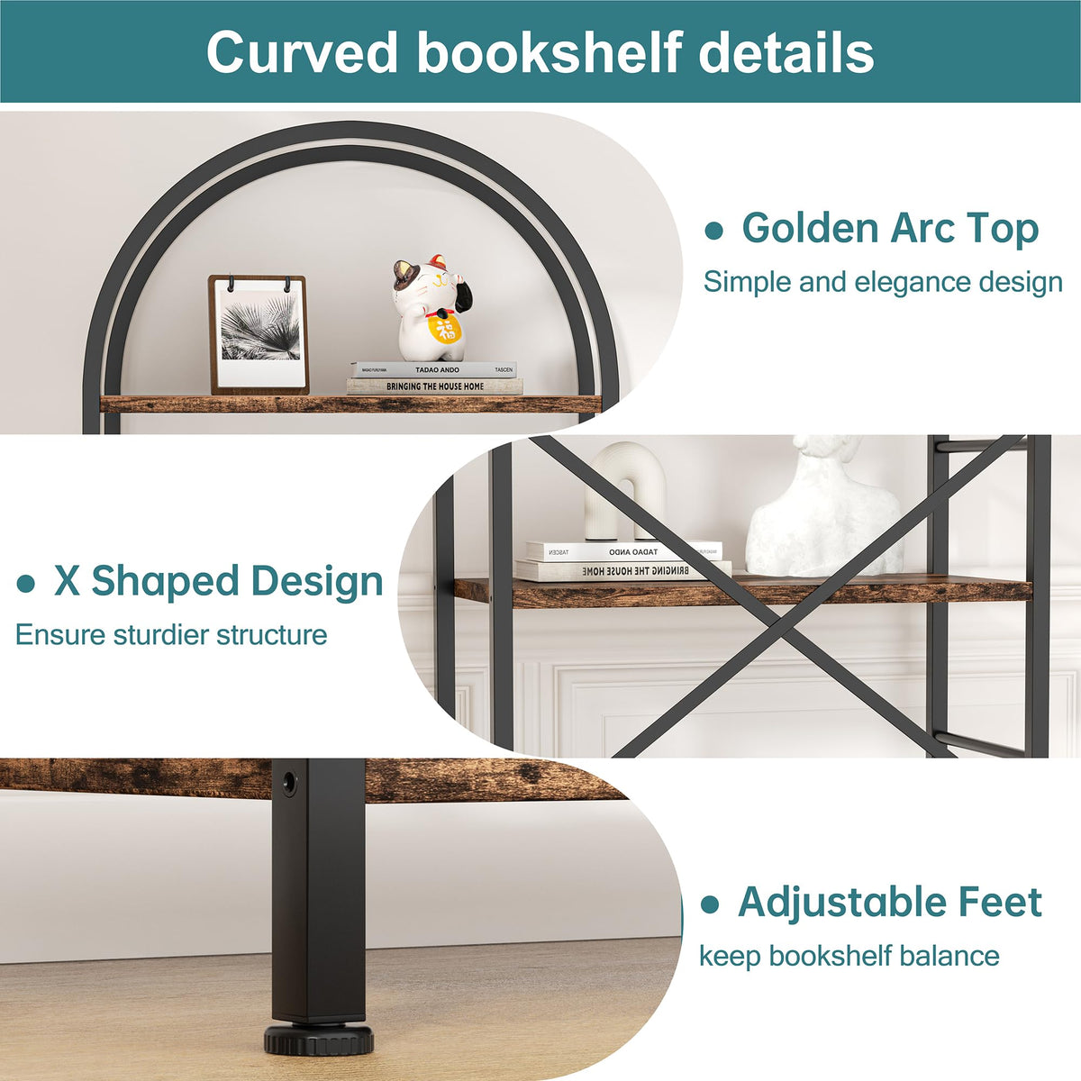 5 Tier Brown Bookshelf J533