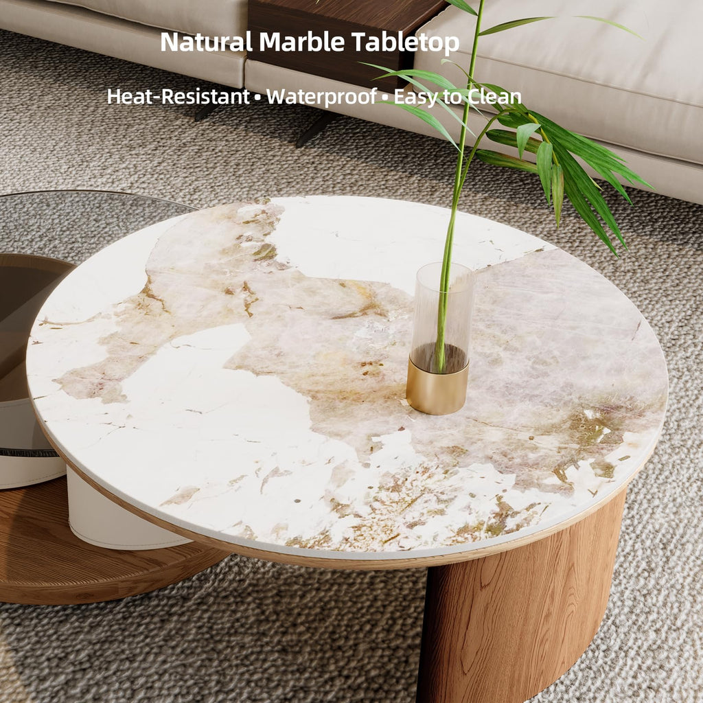 Round Expandable Coffee Table with Hidden Storage V6878