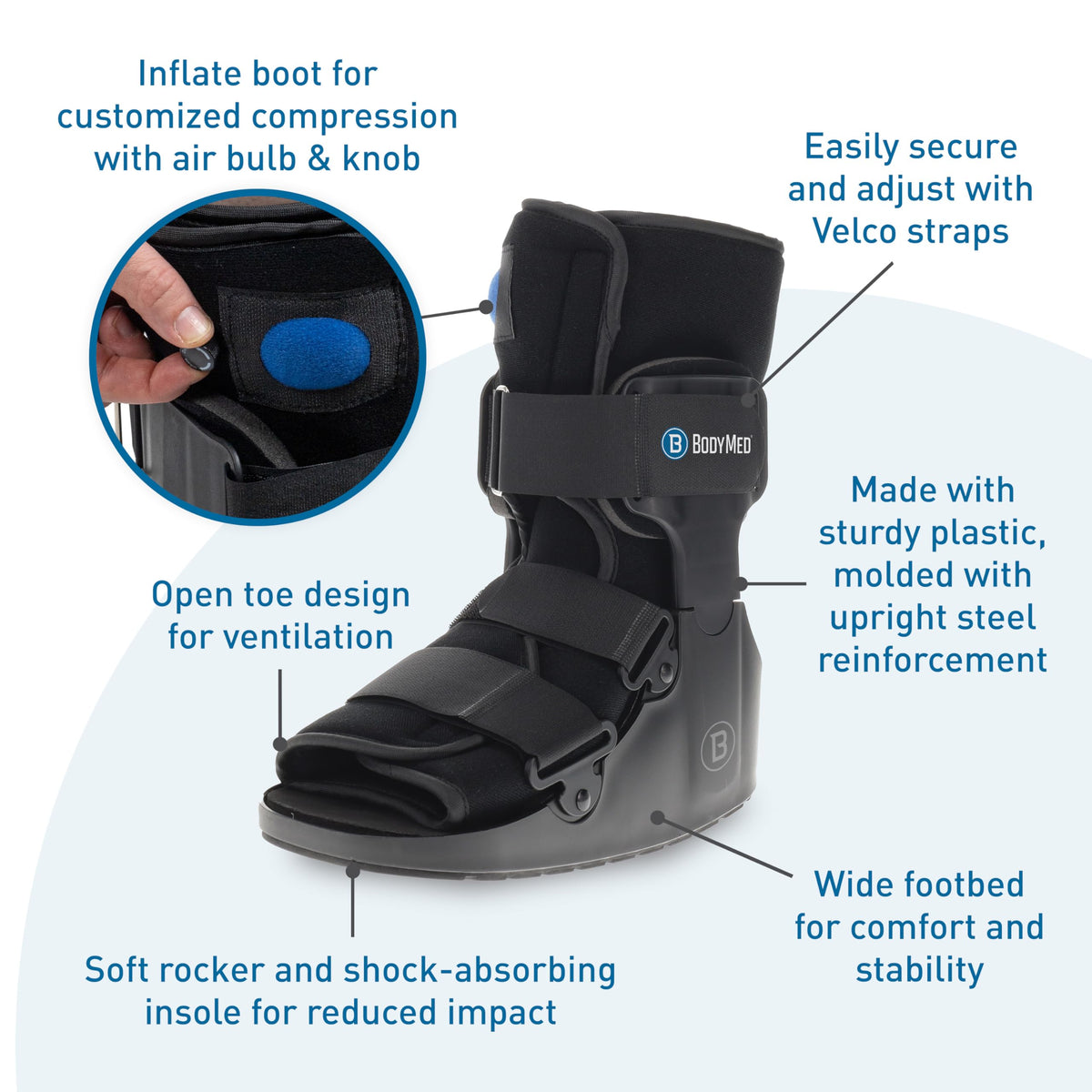 Medium 12.3" Tall Adjustable Walking Fracture Boot I281008