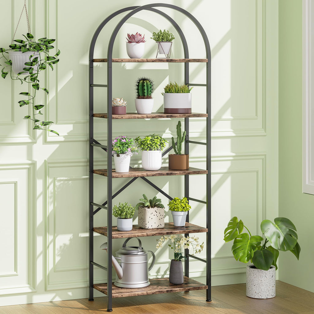 5 Tier Brown Bookshelf J533