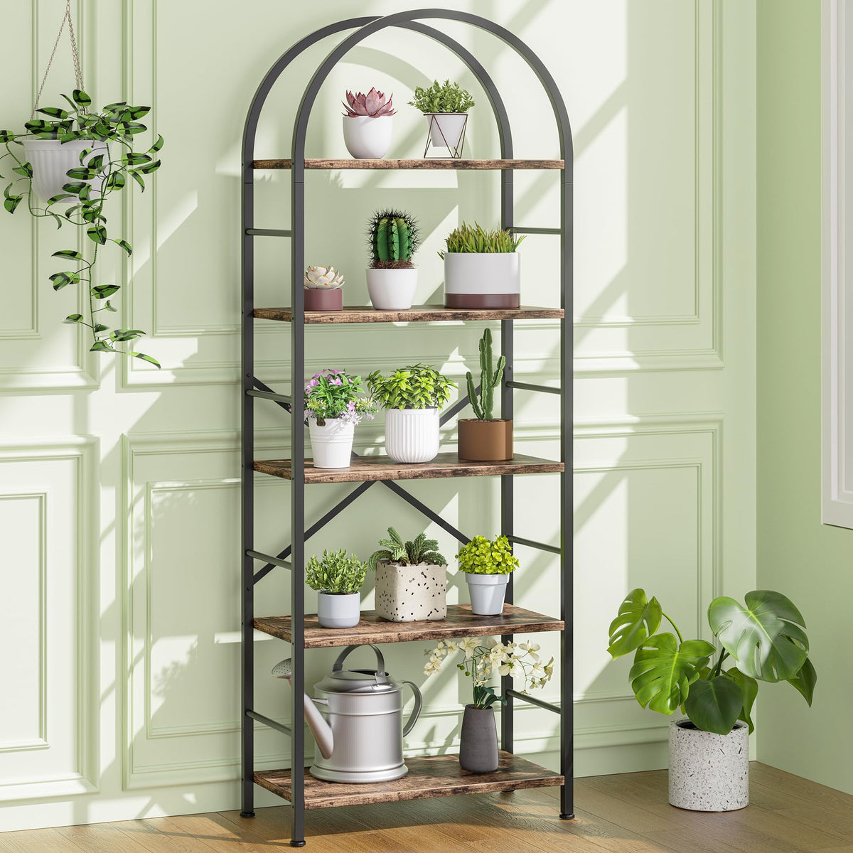 5 Tier Brown Bookshelf J533