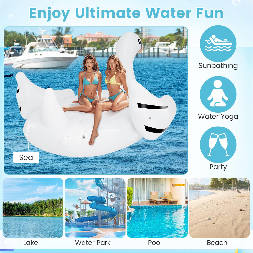 4-Person Inflatable Pool Float with Cup Holders F502