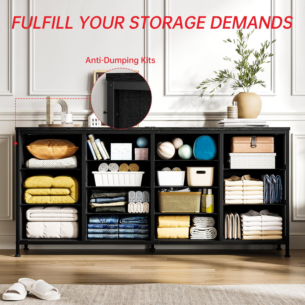 Black 14 Drawer Fabric TV Stand E248346