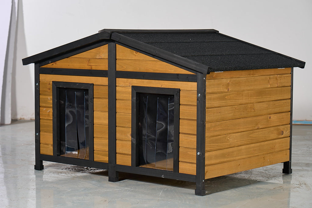 Large Wooden 2-Tier Rabbit Cage with Waterproof Roof K793783