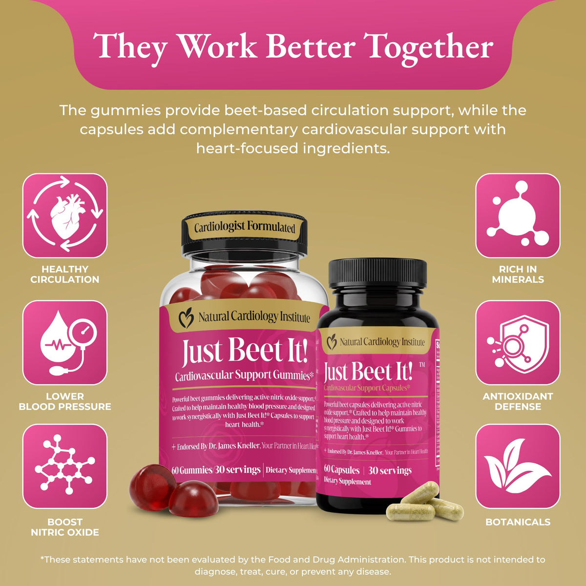 Beet Gummies & Heart Health Capsules Bundle, 60 Count Each Q233194