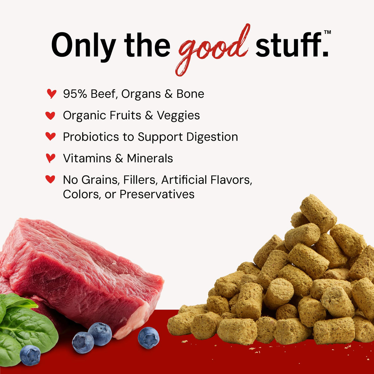 Freeze-Dried Raw Beef Dog Food Topper 8 oz K2415