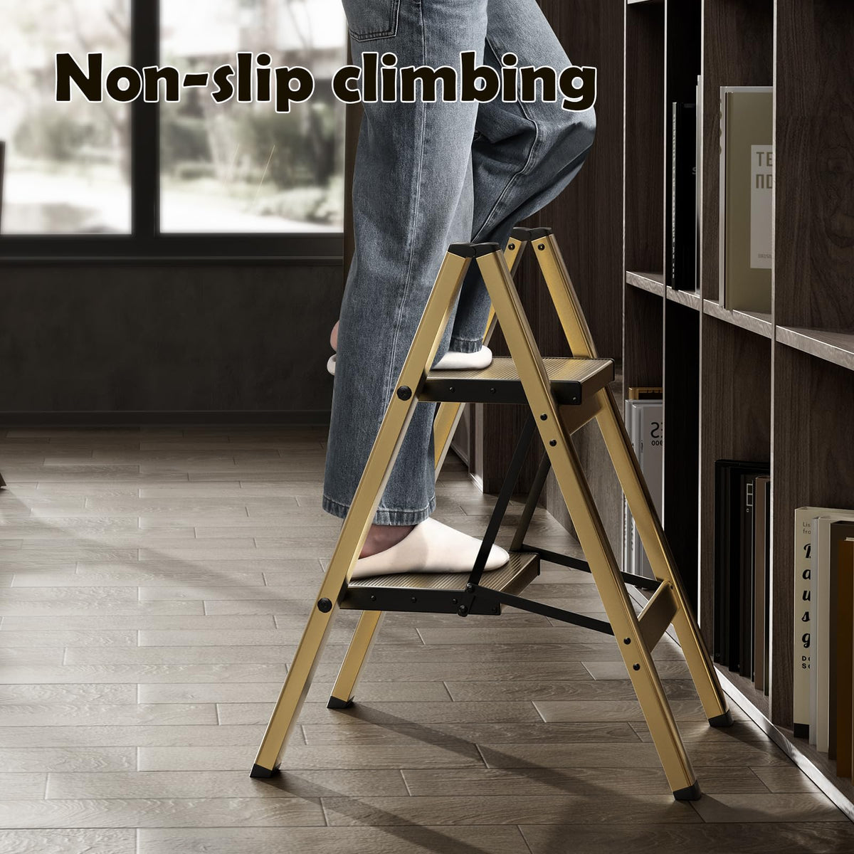 2 Step Aluminum Foldable Step Stool L327582