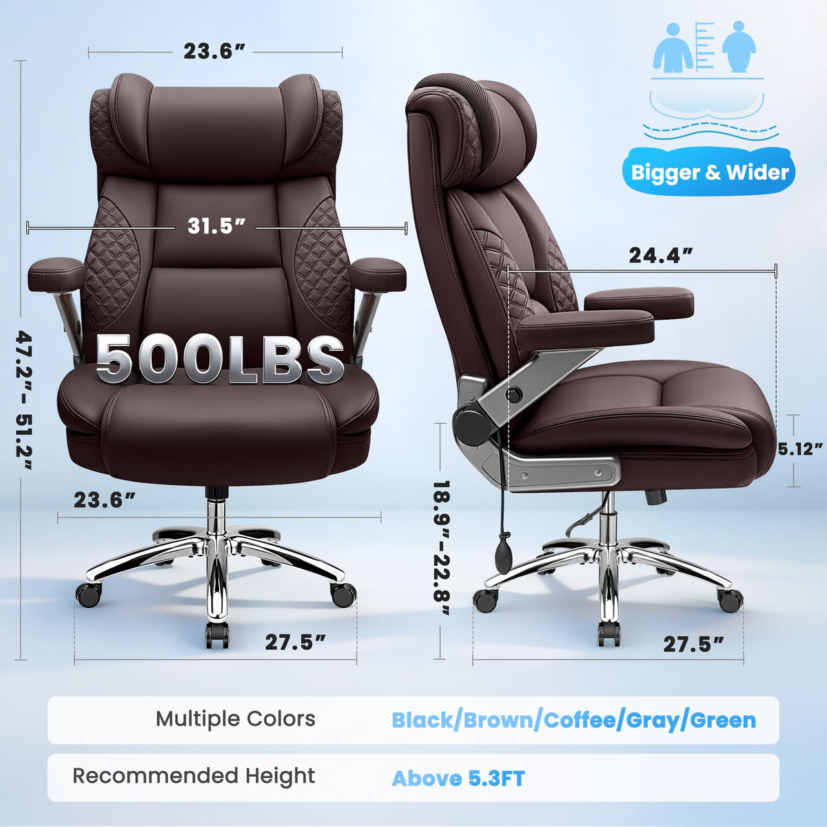 500LBS Big and Tall Office Chair O19381