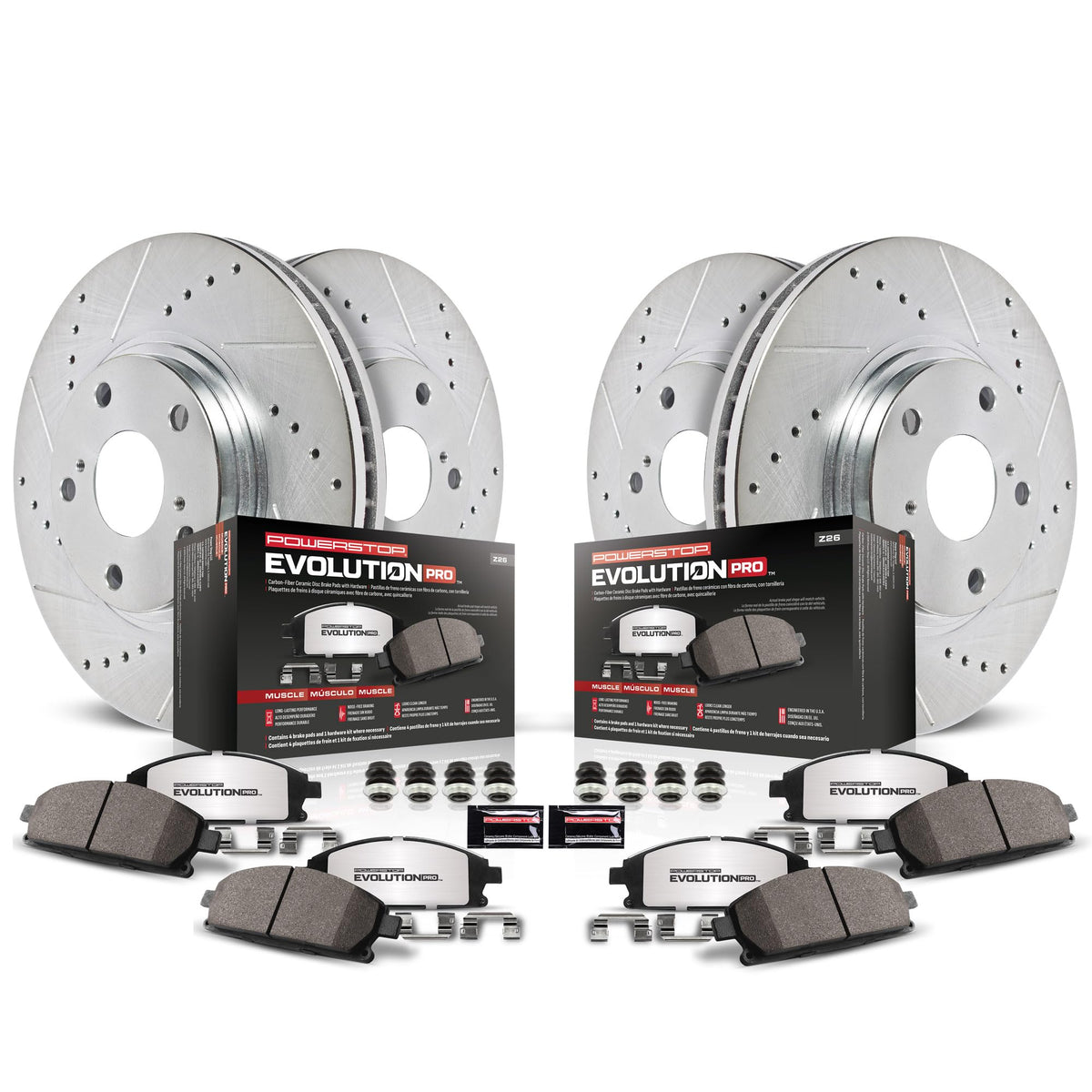 Brake Pad Rotor Kit Front Rear D6393