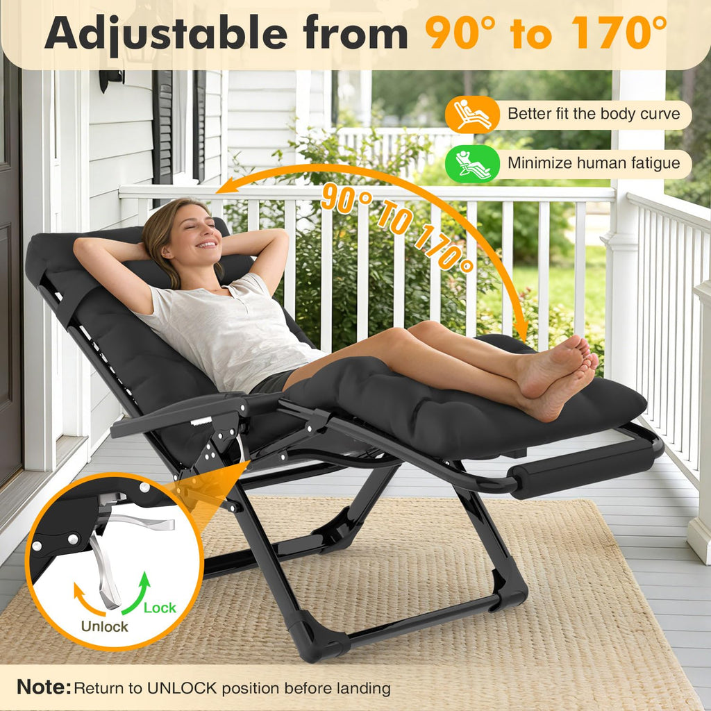 Oversized Zero Gravity Chair XL Black R231