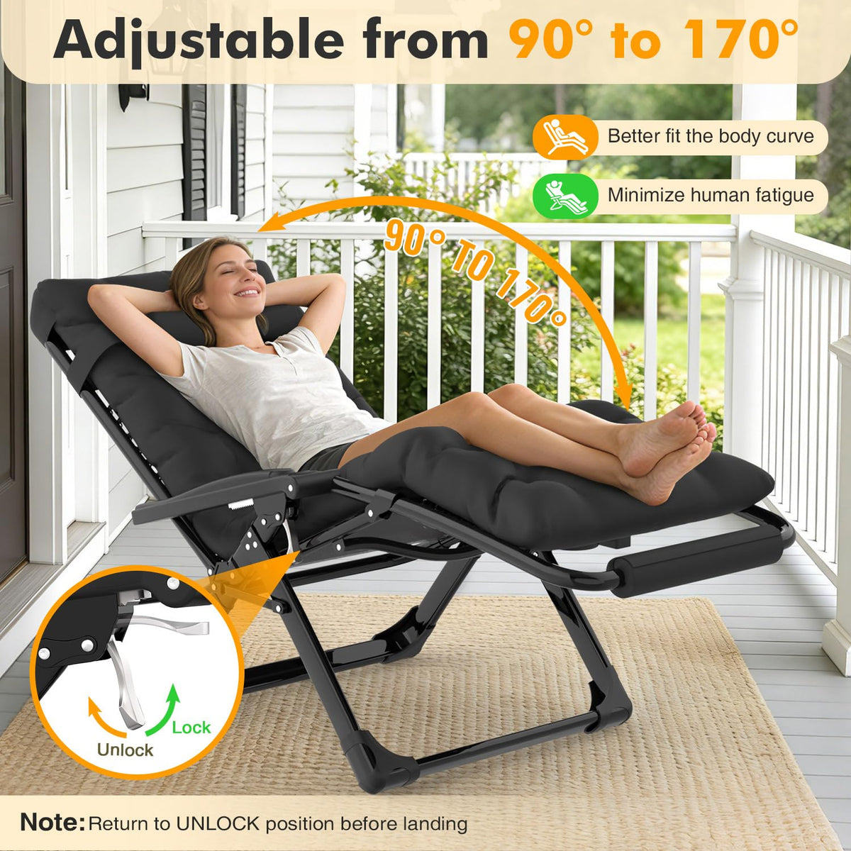 Oversized Zero Gravity Chair XL Black R231