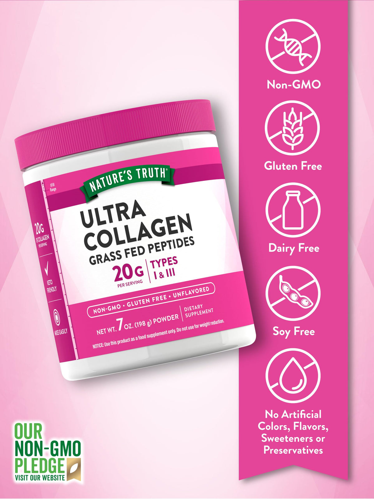 Collagen Powder 7 oz Type I and III Unflavored L61015