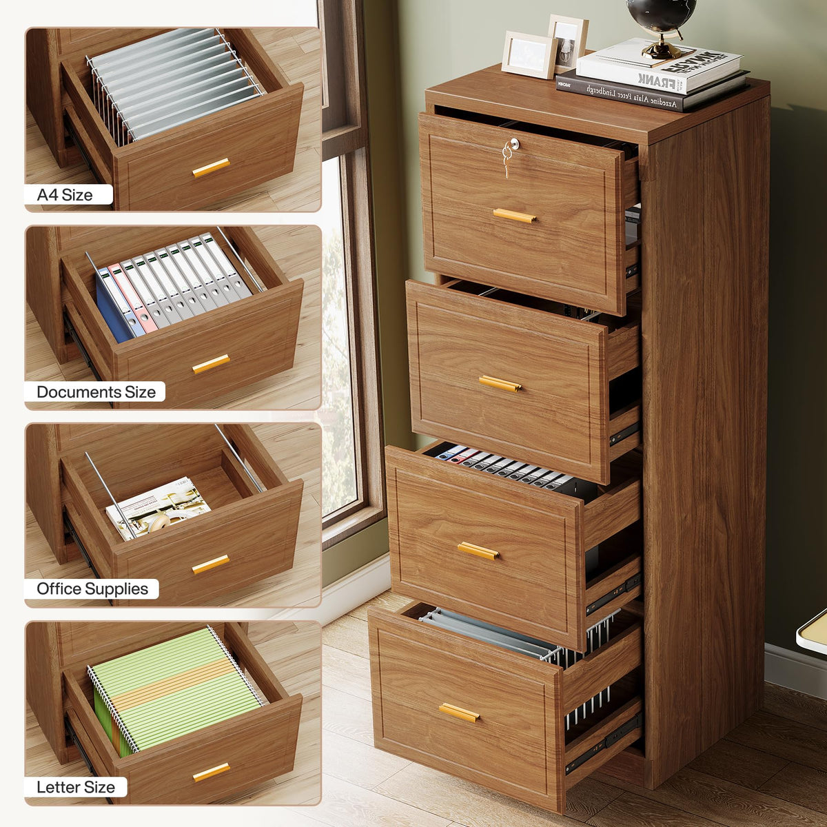 4 Drawer File Cabinet with Lock S2532