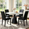 Black Faux Leather Dining Chairs Set of 4 Q736396