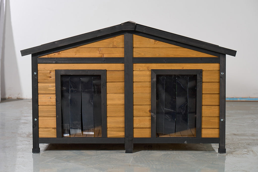 Large Wooden 2-Tier Rabbit Cage with Waterproof Roof K793783