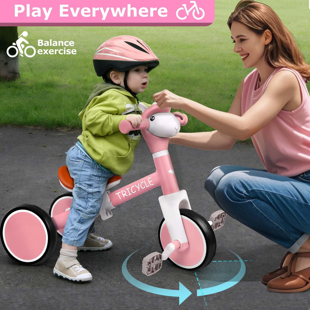 4-in-1 Kids Tricycle with Light & Music U4355