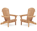 Wood Folding Adirondack Chair Set of 2 Solid Cedar Y999