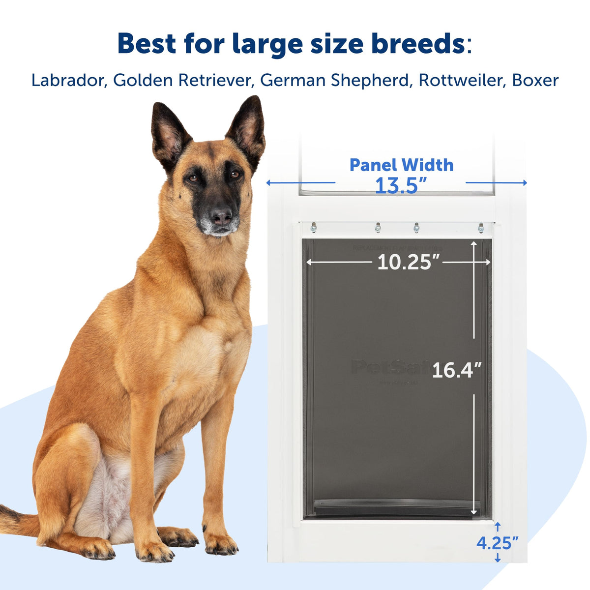 Sliding Glass Pet Door, Large, White B885