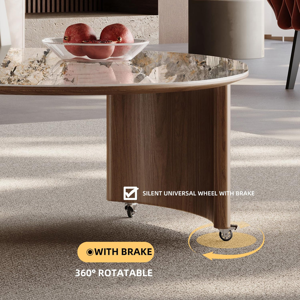 Round Expandable Coffee Table with Hidden Storage V6878