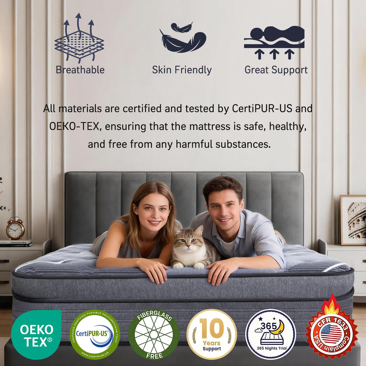 12 Inch Full Size Hybrid Mattress I677