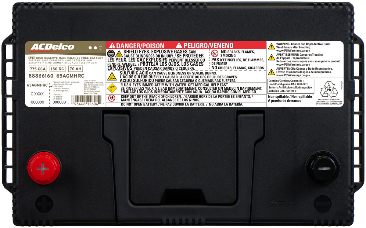 AGM BCI Group 65 Battery Q62547