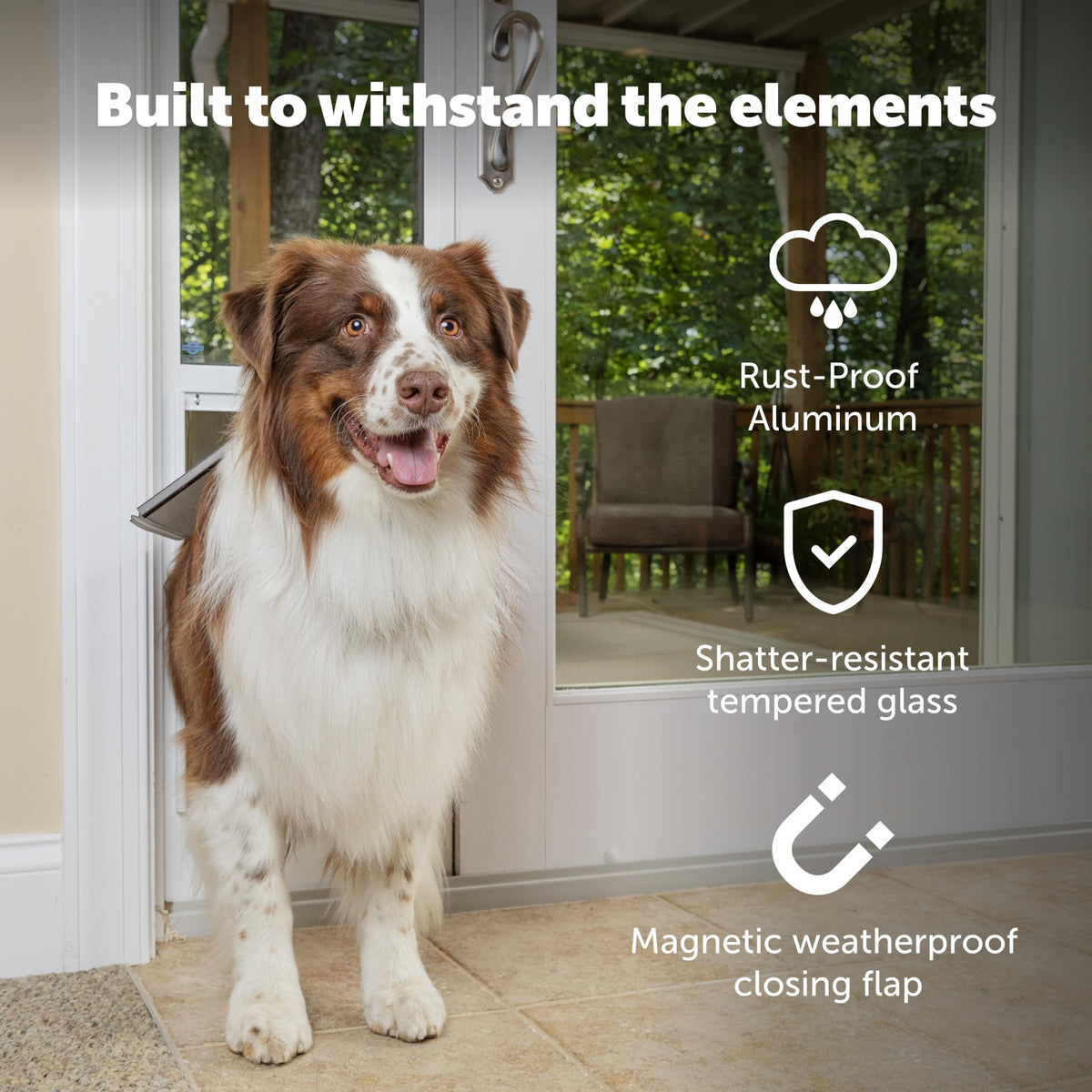 Sliding Glass Pet Door, Large, White B885