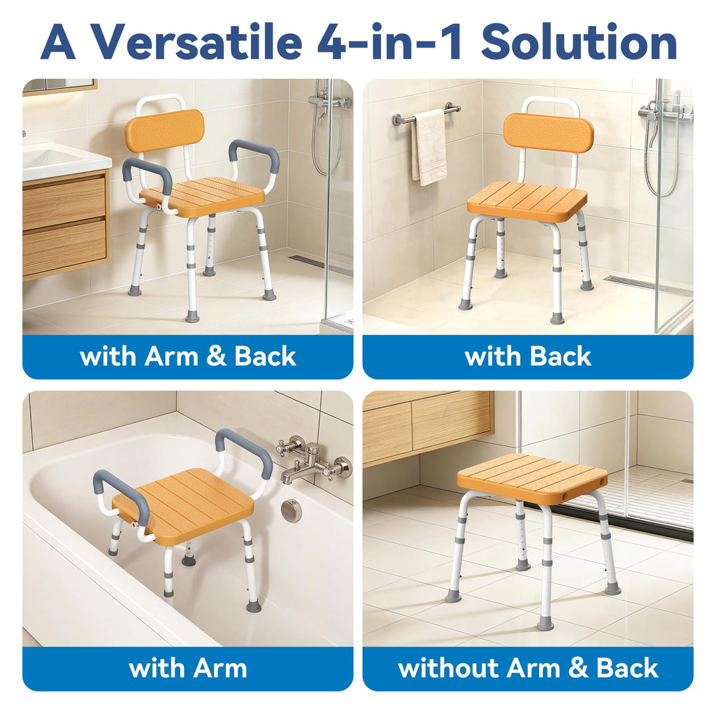 Swivel Shower Chair with Removable Arms & Back O2013