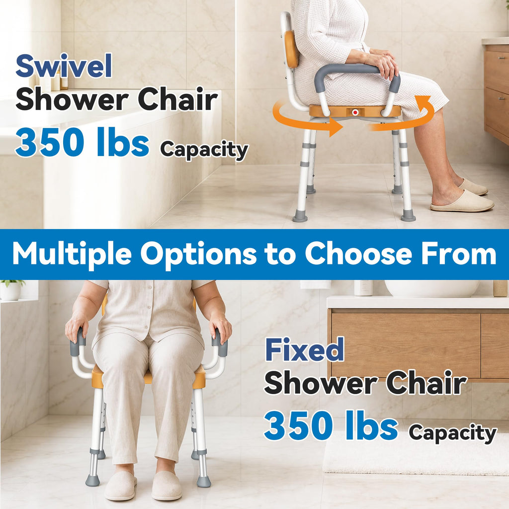 Swivel Shower Chair with Removable Arms & Back O2013