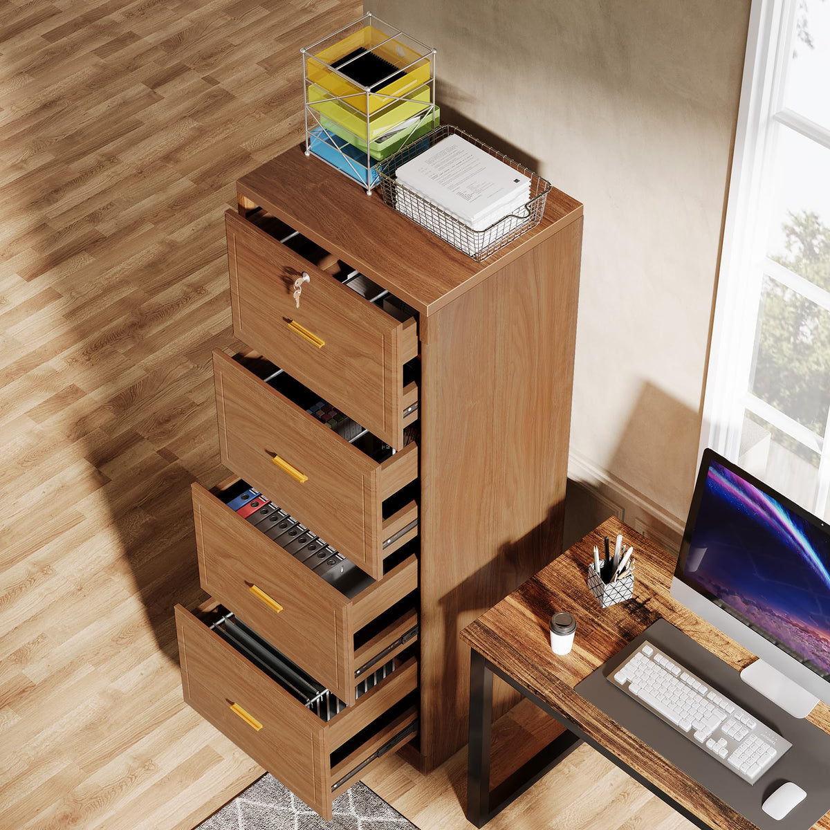 4 Drawer File Cabinet with Lock S2532