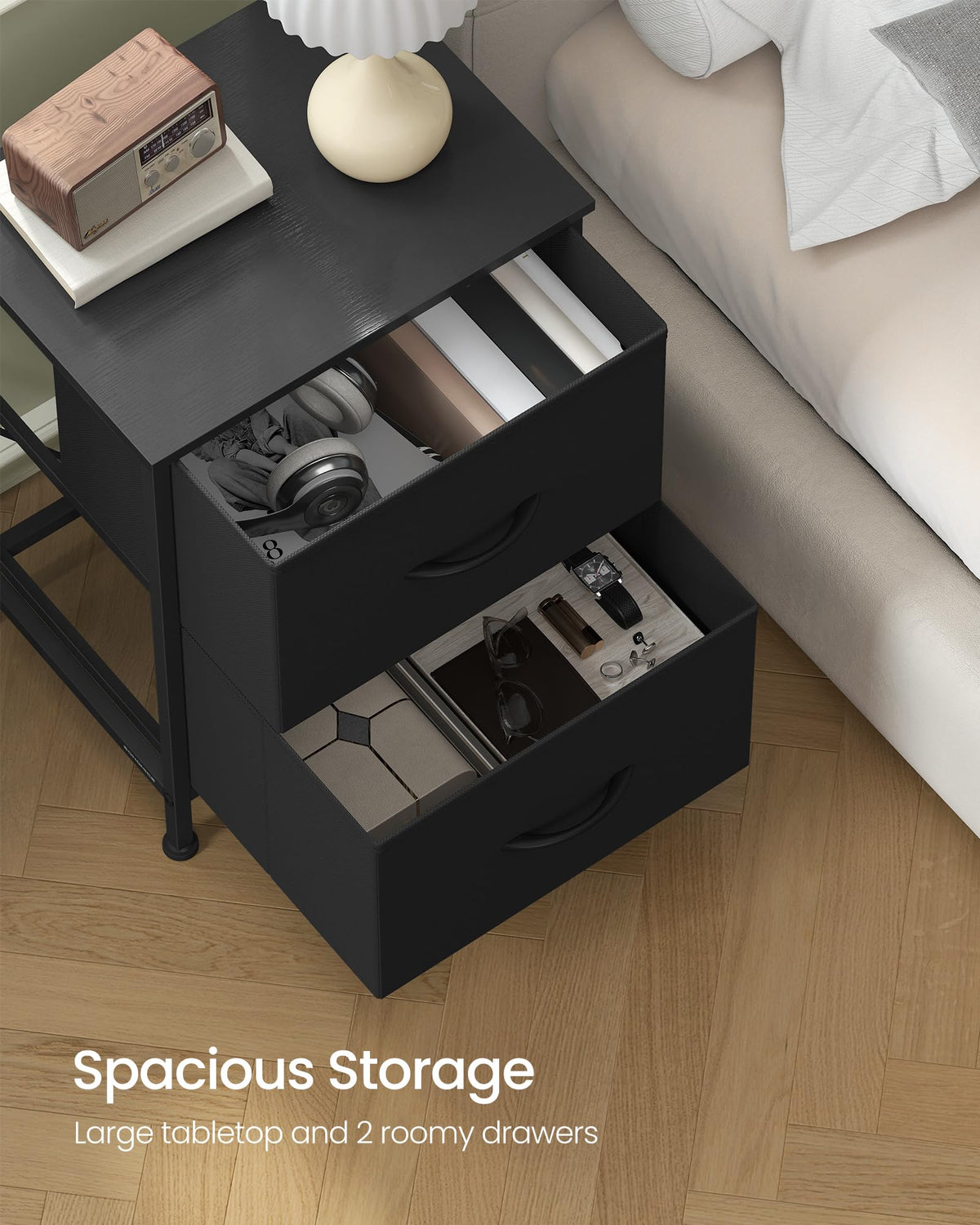 Nightstand with 2 Fabric Drawers K511429