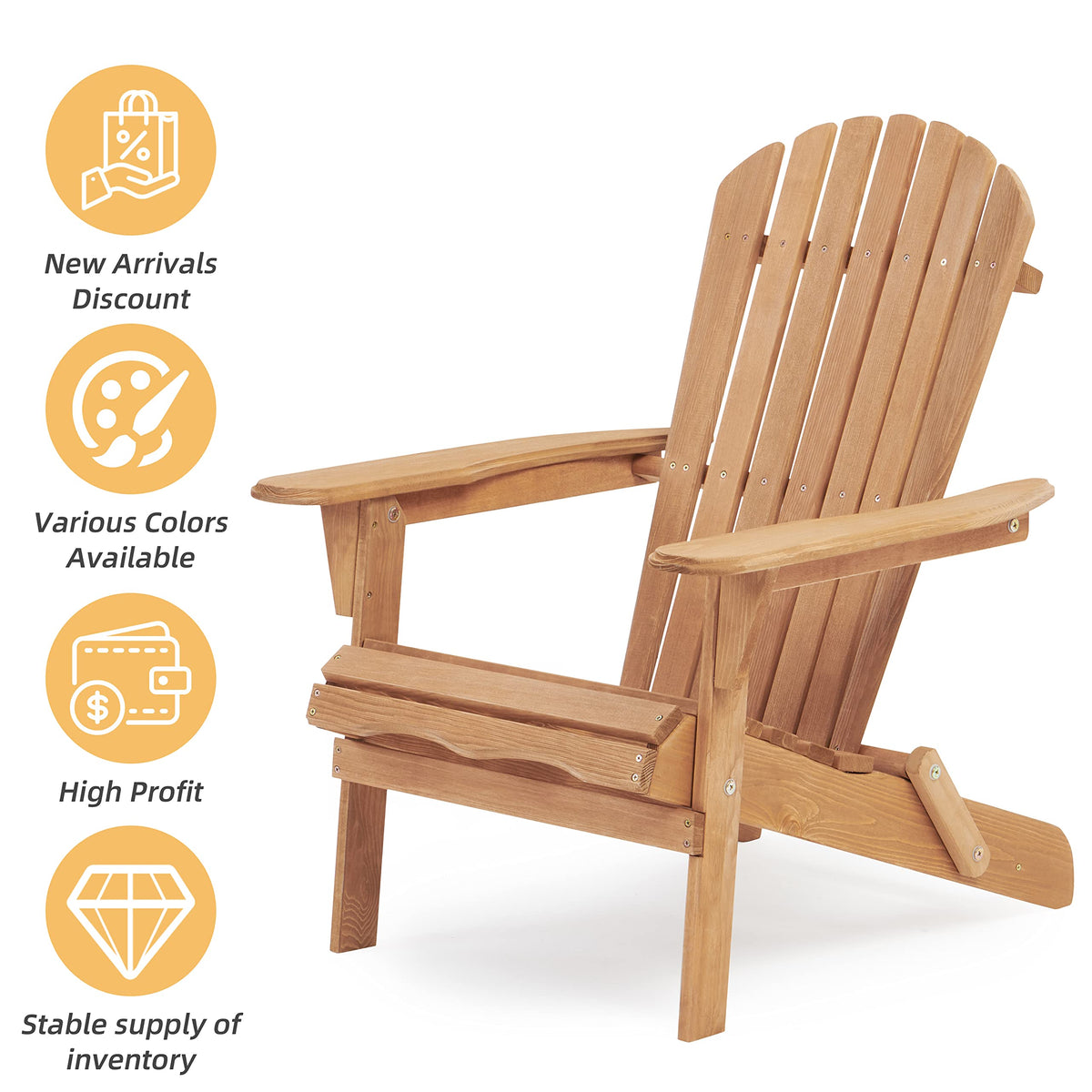 Wood Folding Adirondack Chair Set of 2 Solid Cedar Y999
