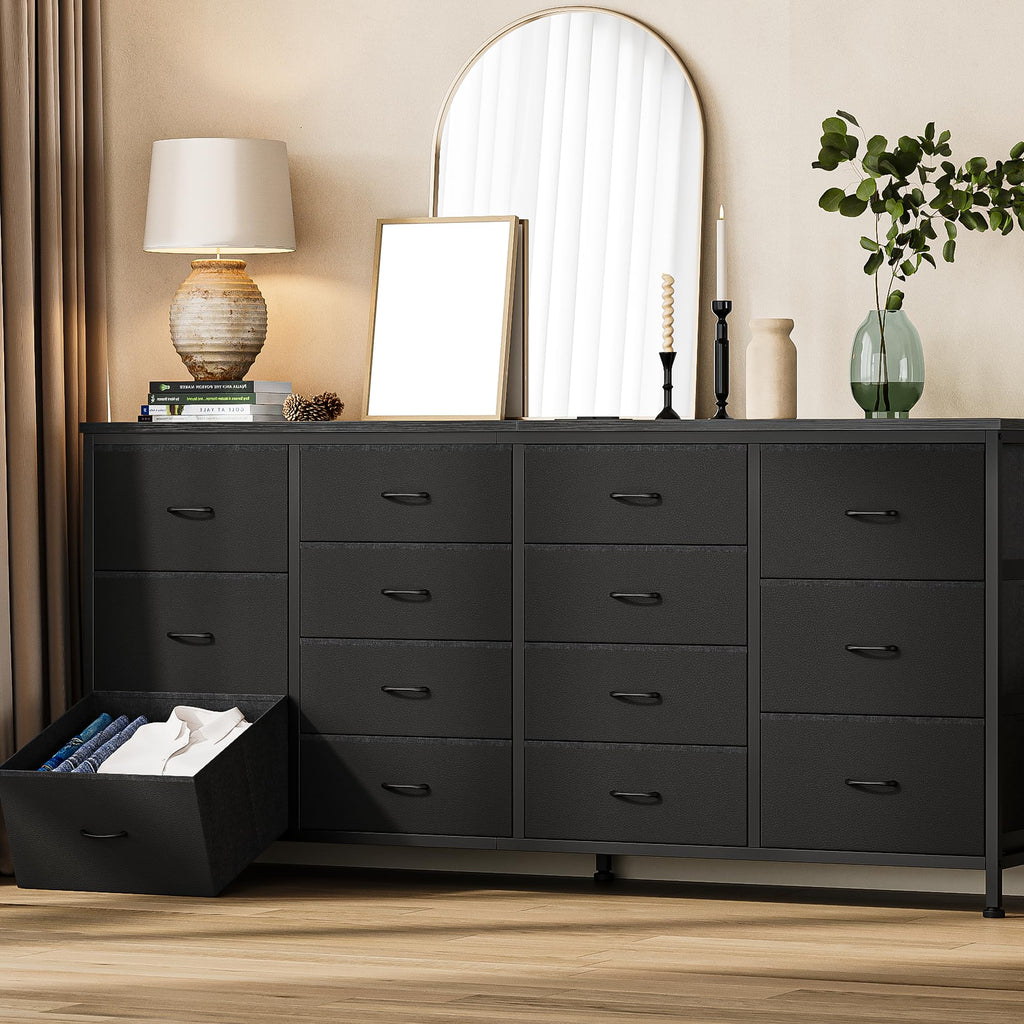 Black 14 Drawer Fabric TV Stand E248346