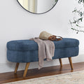 Oval Storage Bench with Rubber Wood Legs L272