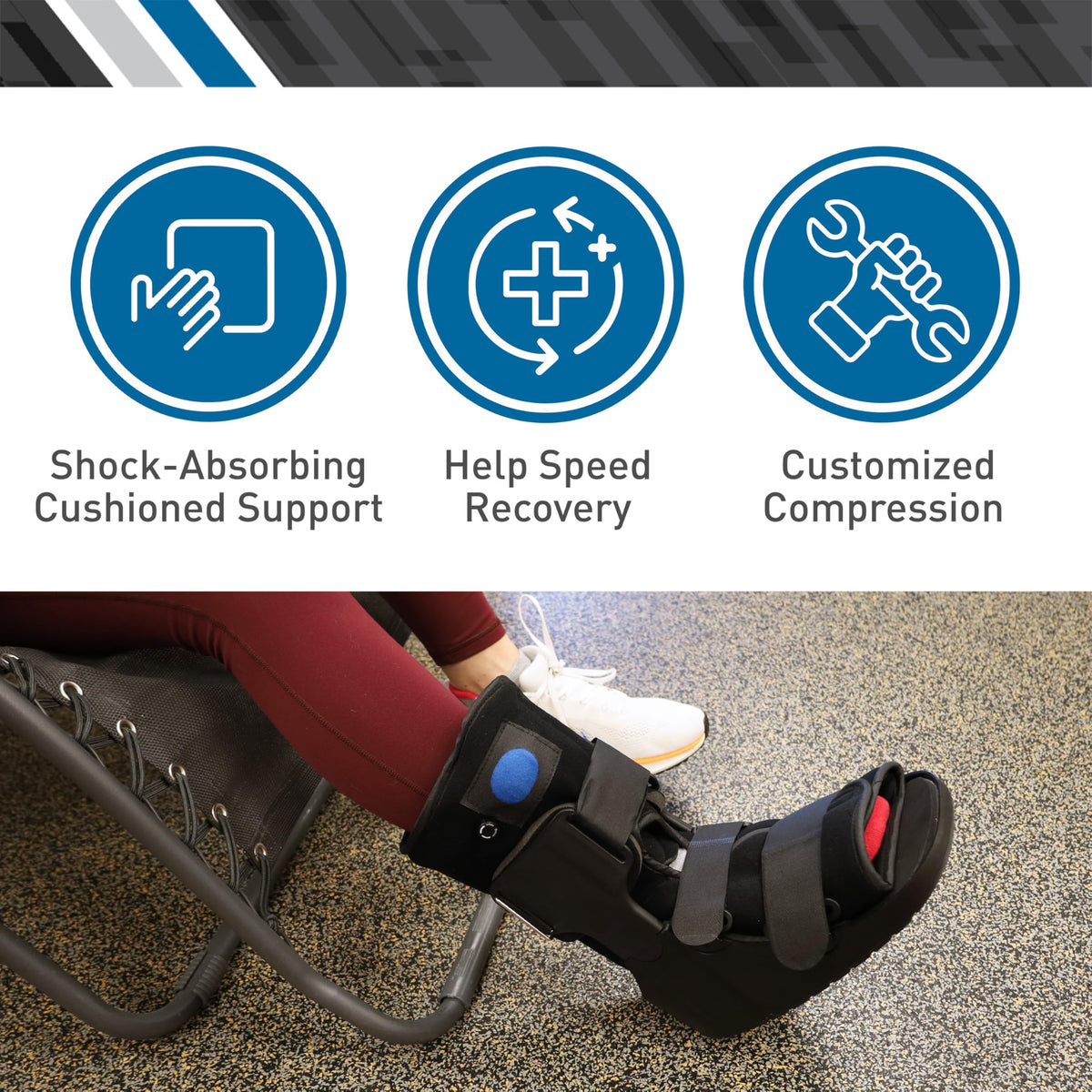 Medium 12.3" Tall Adjustable Walking Fracture Boot I281008