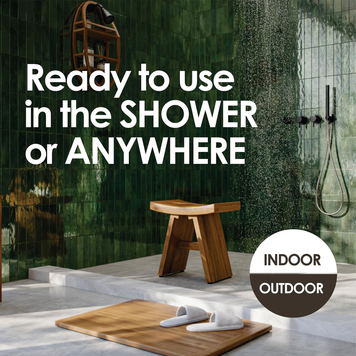 36" Teak Shower Bench with Shelf R39336