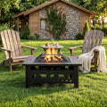 32 Inch Black Wrought Iron Wood Burning Fire Pit L79870