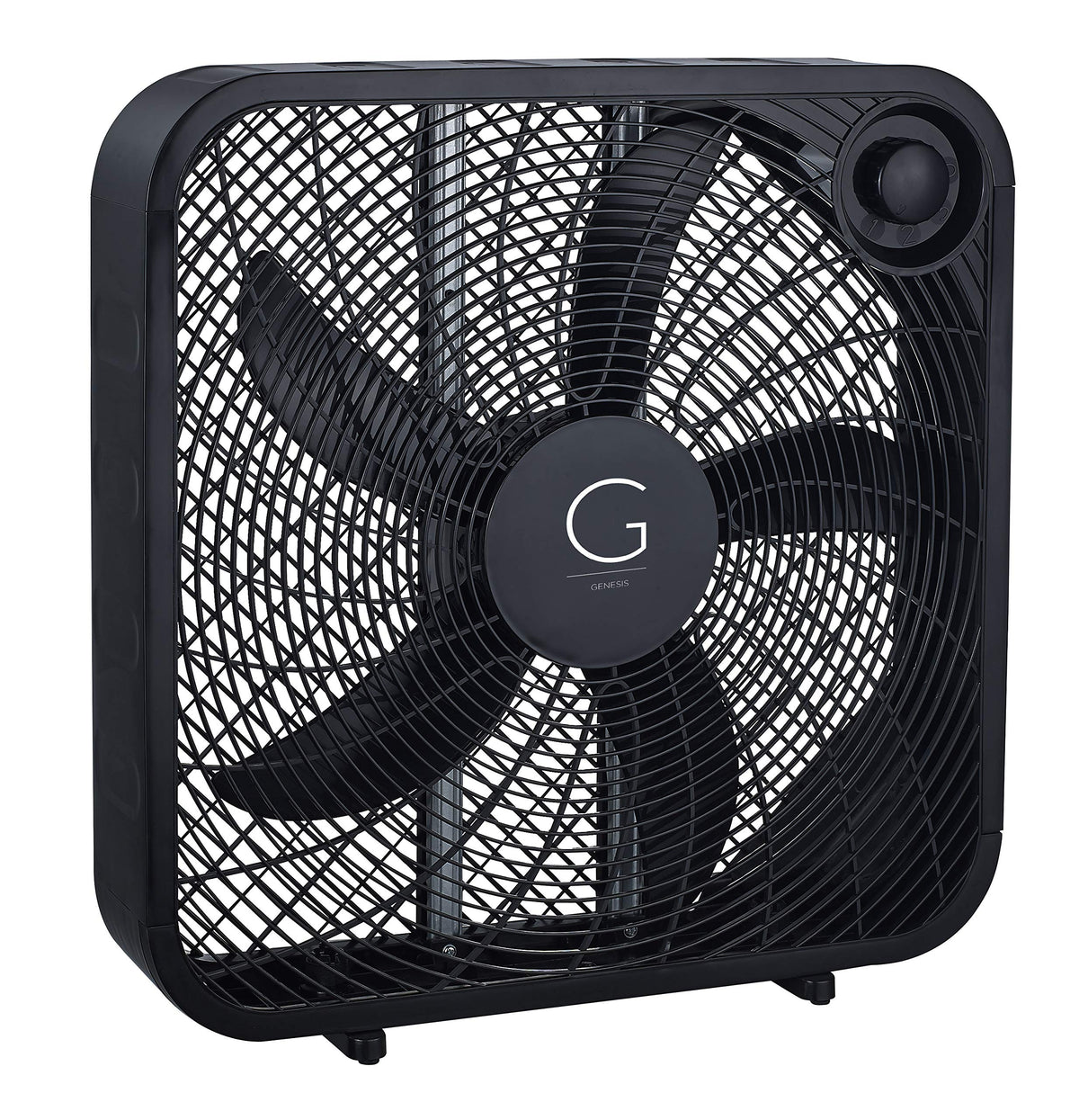 20" Box Fan, 3 Settings, Carry Handle, Black I8326