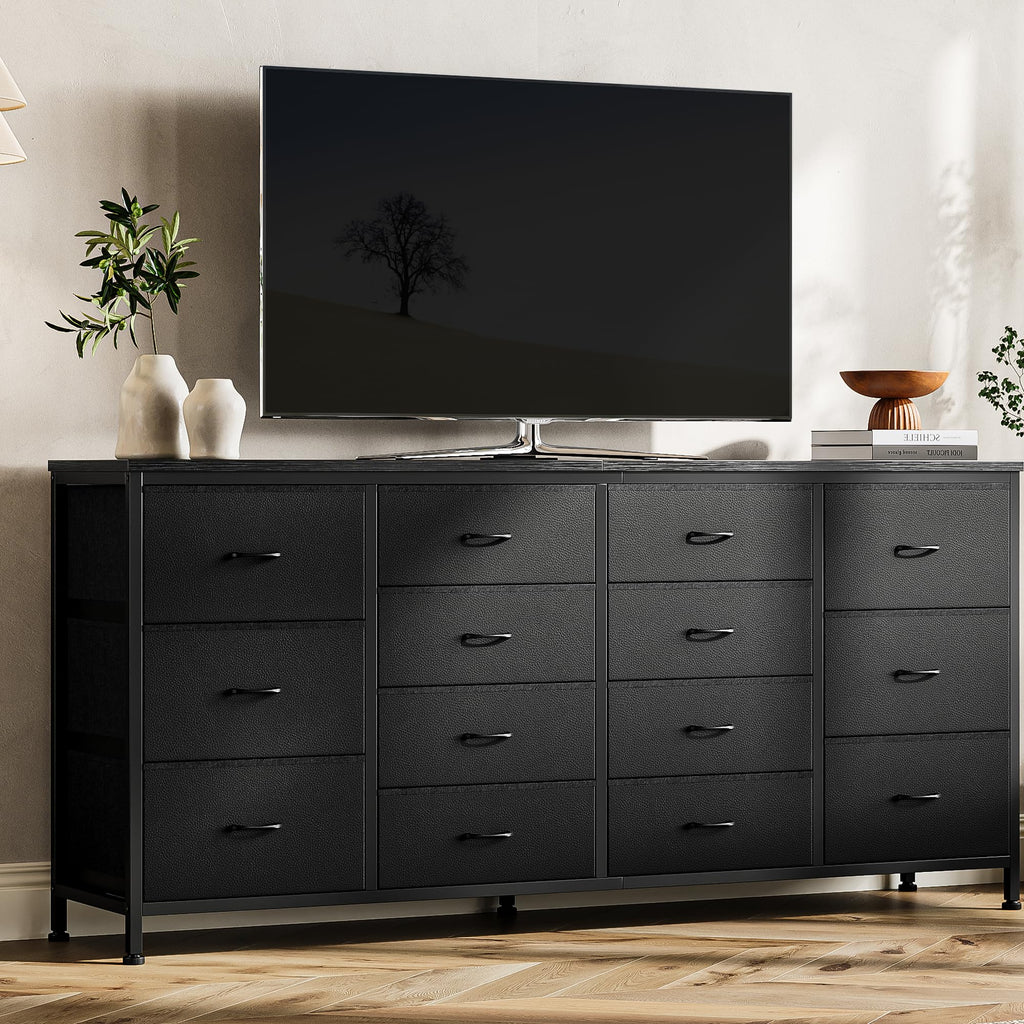 Black 14 Drawer Fabric TV Stand E248346