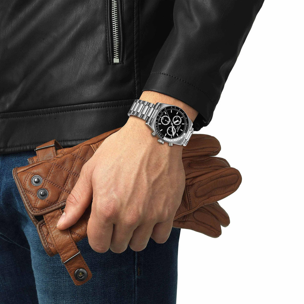 Black Dial 40mm Swiss Quartz Chronograph Men's Watch A503