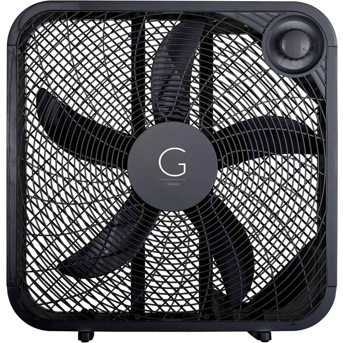 20" Box Fan, 3 Settings, Carry Handle, Black I8326